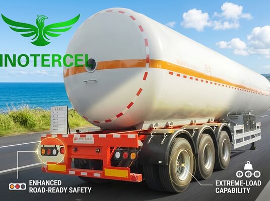 55000Ltr गैस टैंक सेमी ट्रेलर तीन एक्सल Lng सेमी ट्रेलर